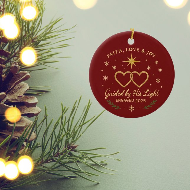 Faith love & joy guided by his light  ceramic tree decoration (Creator Uploaded)