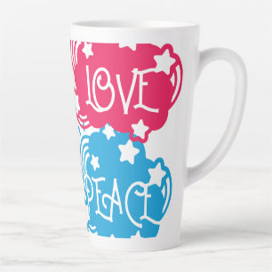 Faith Love Peace Hope Colourful Clouds And Stars Latte Mug
