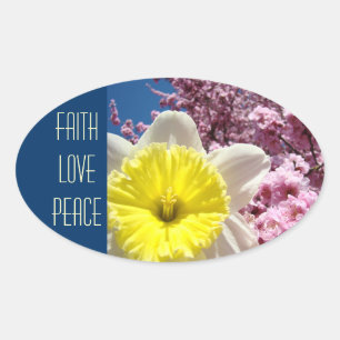 FAITH LOVE PEACE stickers Spring Flowers
