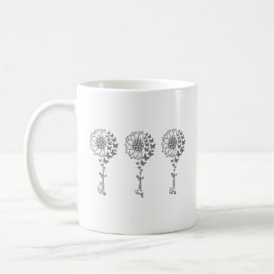 Faith Love Peace Sunflower with Butterflies Coffee Mug
