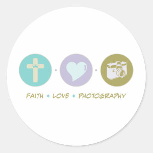Faith Love Photography Classic Round Sticker