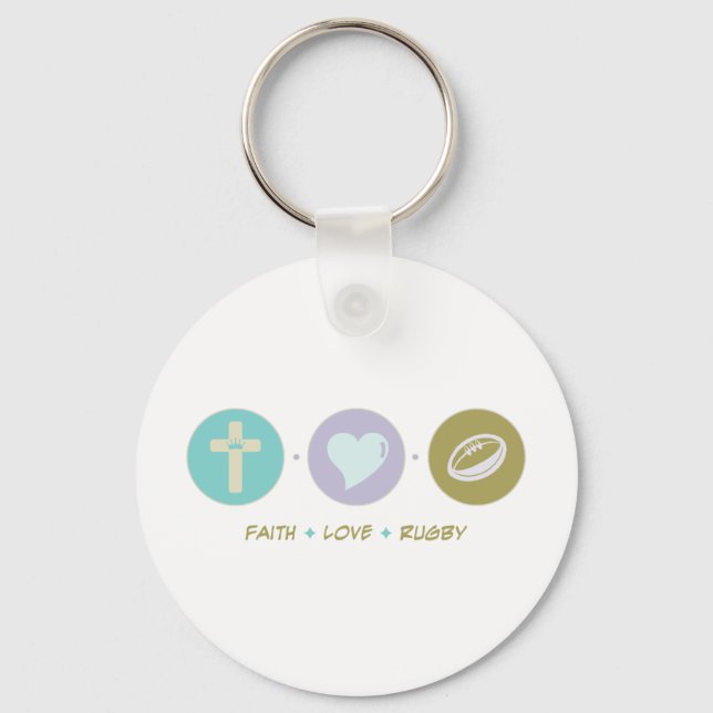 Faith Love Rugby Key Ring (Front)