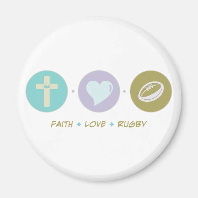 Faith Love Rugby Magnet (Front)