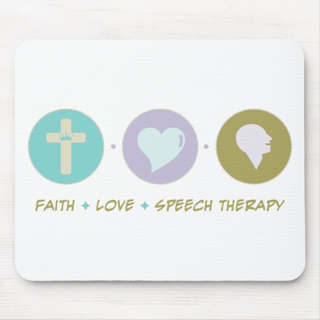 Faith Love Speech Therapy Mouse Mat (Front)