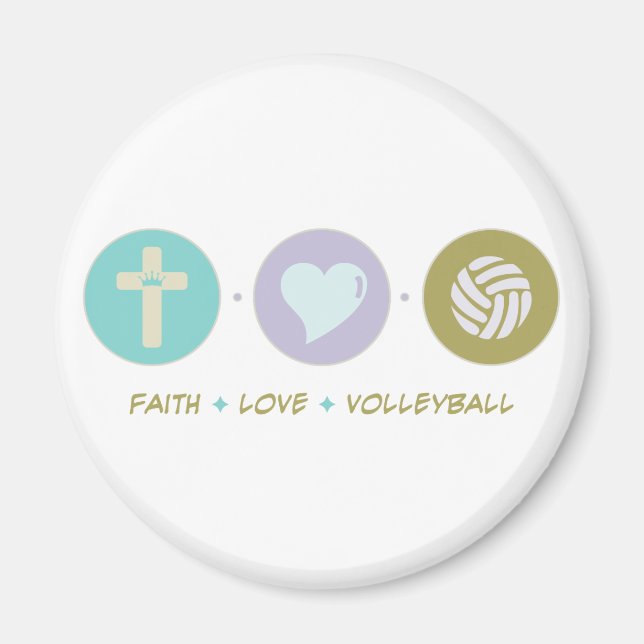 Faith Love Volleyball Magnet (Front)