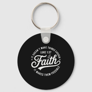 Faith Luke 1 37 Bible Verse Christian Religious Qu Key Ring