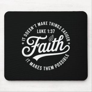 Faith Luke 1 37 Bible Verse Christian Religious Qu Mouse Mat