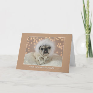 Faith Makes Miracles Possible Pug Holiday Card