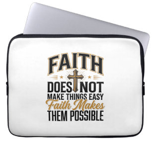 Faith Makes Them Possible Christian Typography Des Laptop Sleeve