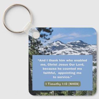 Faith Message - Bible Verse - 1 Timothy 1-12 -  Key Ring