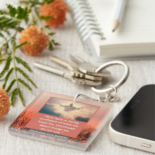 Faith Message - Bible Verse - Hebrews 11-1 Acrylic Key Ring