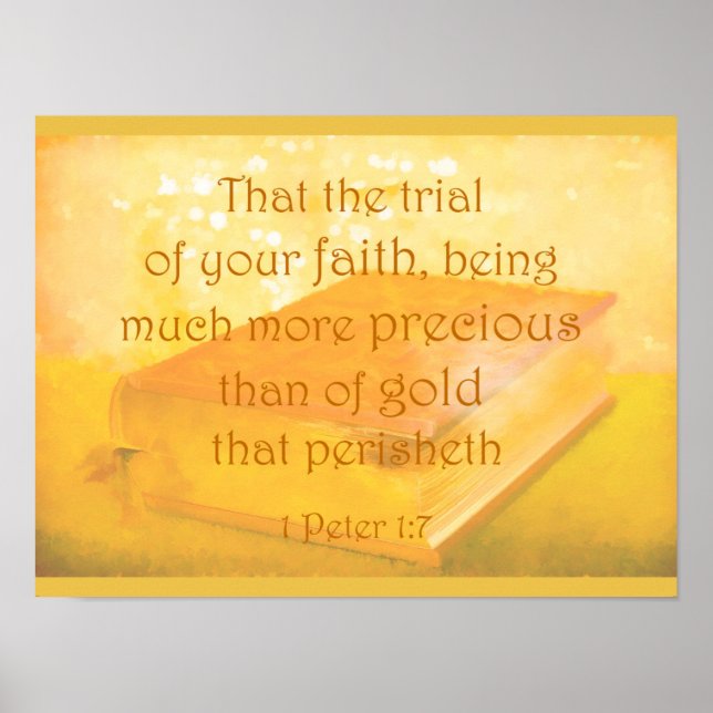 Faith More Precious than Gold Bible Scripture Poster (Front)