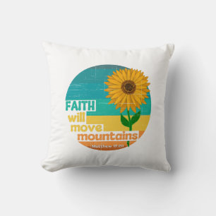 Faith Move Mountains Christian Design Cushion