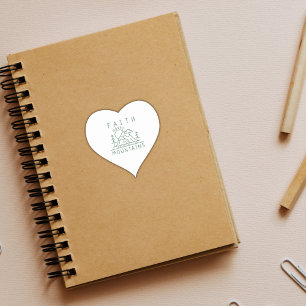 Faith Moves Mountains Bible Verse Christian Heart Sticker