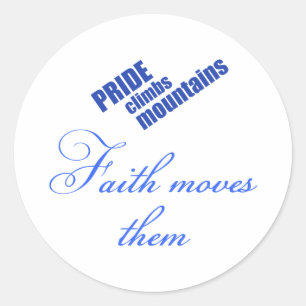 faith-moves-mountains Christian design Classic Round Sticker