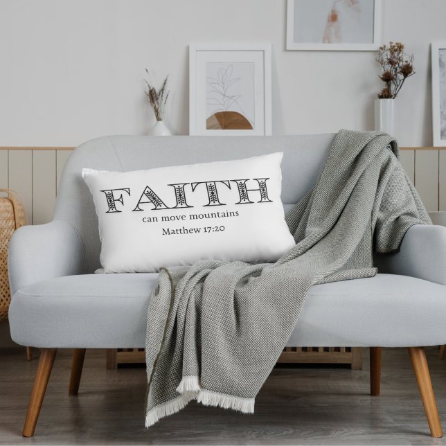 Faith Moves Mountains Christian Lumbar Cushion (Creator Uploaded)