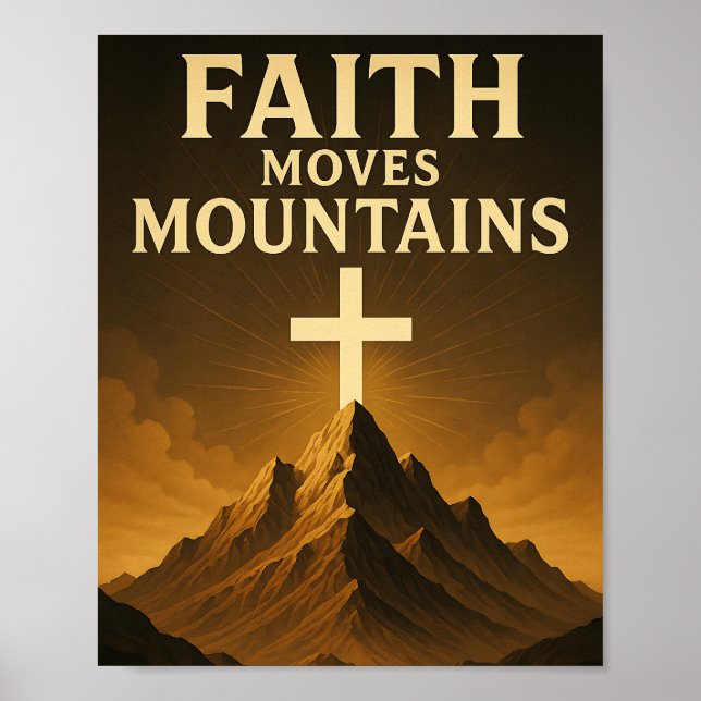 Faith Moves Mountains Christian  Poster (Front)