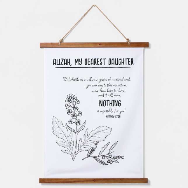 Faith mustard seed hanging tapestry (Front)