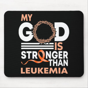 Faith My God Is Stronger Than Leukaemia Awareness Mouse Mat