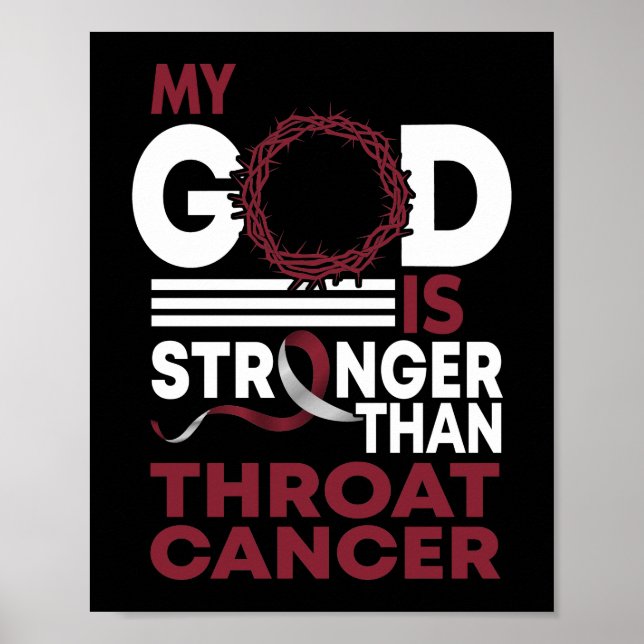 Faith My God Is Stronger Than Throat Cancer Poster (Front)
