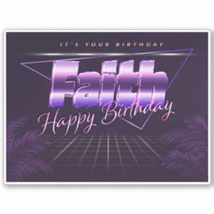 Faith Name First name lila retro Sticker Birthday