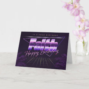 Faith Name First Name pura retro card Birthday