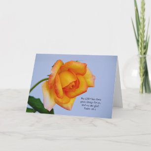 Faith Orange Gold Rose Bible Verse Note Card