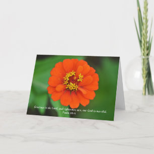 Faith Orange Zinnia Flower Garden Note Card