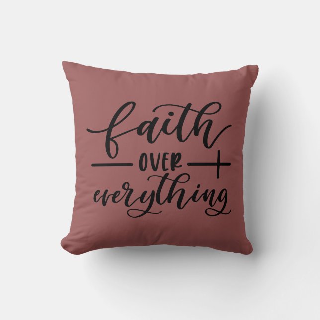 Faith Over Everything with Cross Cushion (Front)