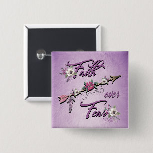 Faith Over Fear 15 Cm Square Badge