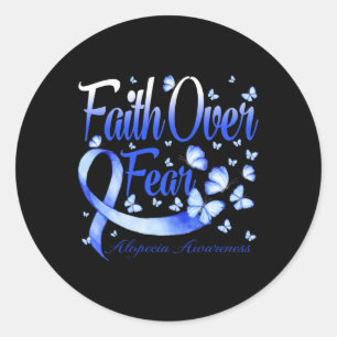 Faith Over Fear Alopecia Awareness Butterfly Classic Round Sticker
