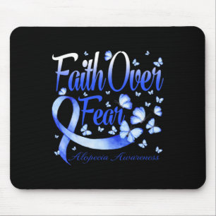 Faith Over Fear Alopecia Awareness Butterfly Mouse Mat