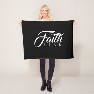 Faith Over Fear Black Fleece Blanket
