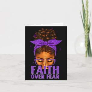 Faith Over Fear Black Women Afro Christian African Card