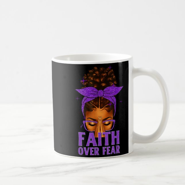 Faith Over Fear Black Women Afro Christian African Coffee Mug (Right)
