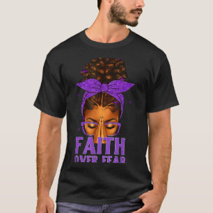 Faith Over Fear Black Women Afro Christian African T-Shirt