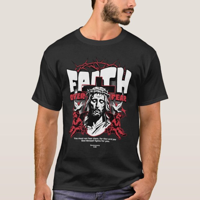 Faith Over Fear Bold Scripture Tee (Front)