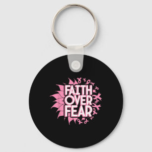 Faith Over Fear Breast Cancer Awareness Christian  Key Ring