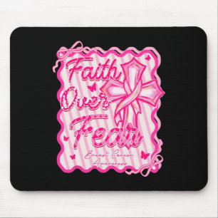 Faith Over Fear Breast Cancer Awareness Pink Coque Mouse Mat