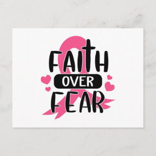Faith Over Fear Breast Cancer Awareness Postcard
