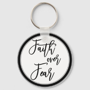 Faith over Fear Button Keychain