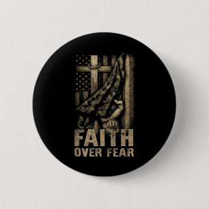 Faith Over Fear Christian America Pride Us Flag Pa 6 Cm Round Badge