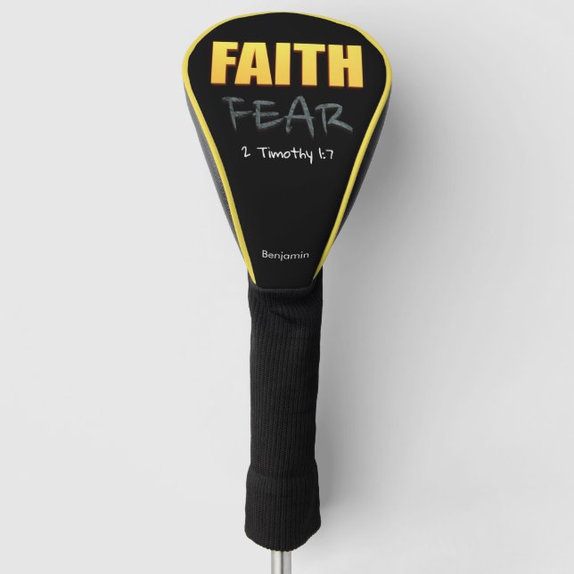 Faith over fear christian bible verse  golf head cover (Front)