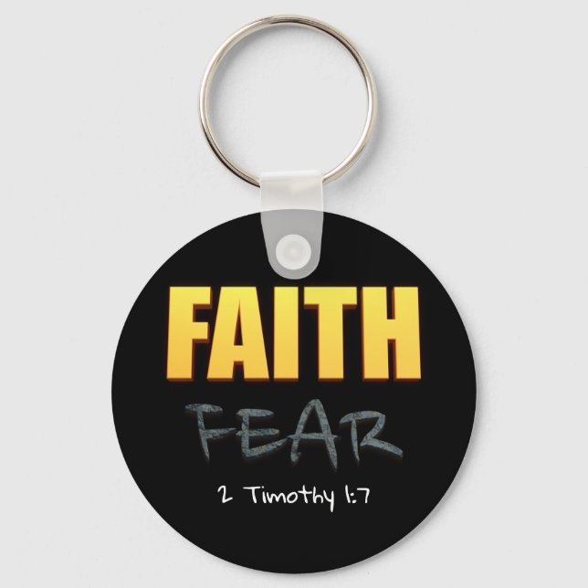 Faith over fear christian bible verse key ring (Front)