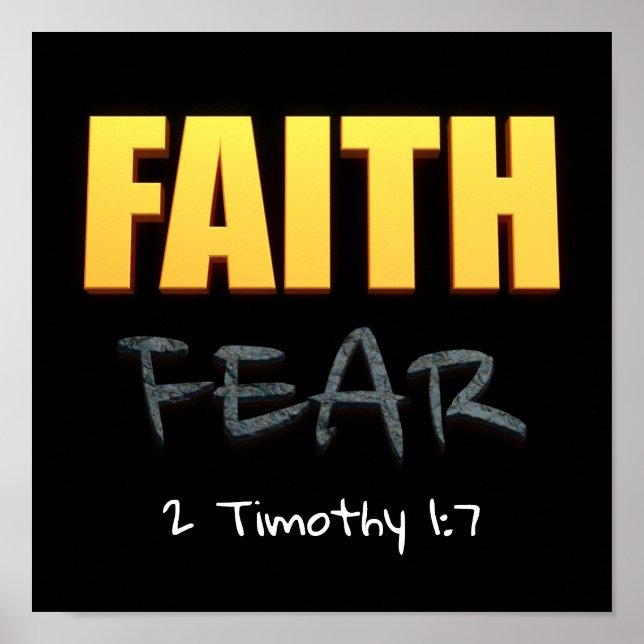 Faith over fear christian bible verse  poster (Front)