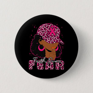 Faith Over Fear Christian Black Women Afro Breast 6 Cm Round Badge