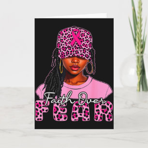 Faith Over Fear Christian Black Women Afro Breast  Card