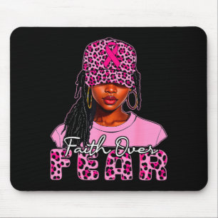 Faith Over Fear Christian Black Women Afro Breast Mouse Mat