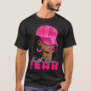 Faith Over Fear Christian Black Women Afro Breast  T-Shirt