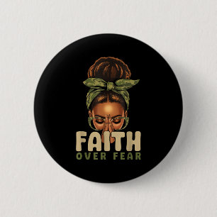 Faith Over Fear Christian Camo African American Af 6 Cm Round Badge